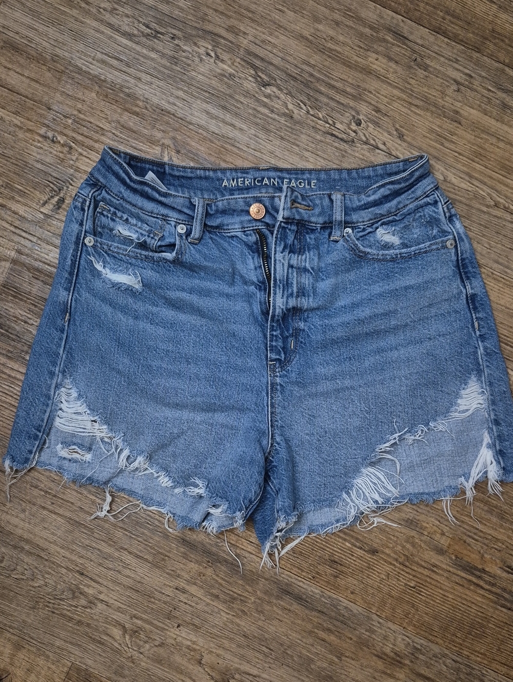 American Eagle Outfitters Distressed Blue Denim Jean Shorts